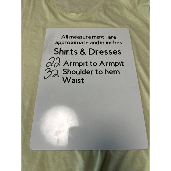 Pure Jill V-Neck Short Sleeve Elliptical Tee Pale Yellow 100% Pima Cotton Sz LT - Picture 8 of 8